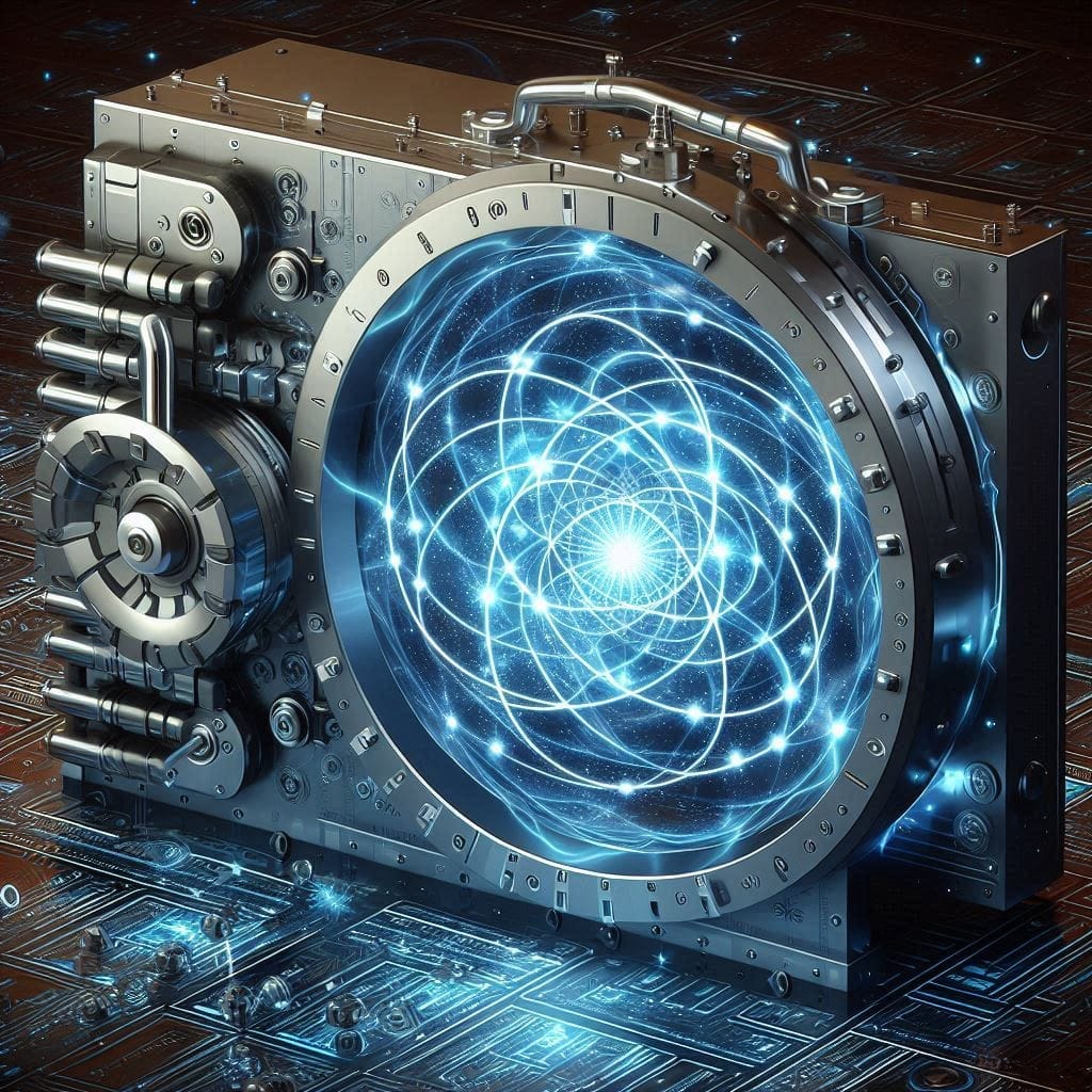 A-futuristic-lock-or-vault-with-quantum-elements-like-quantum-particles