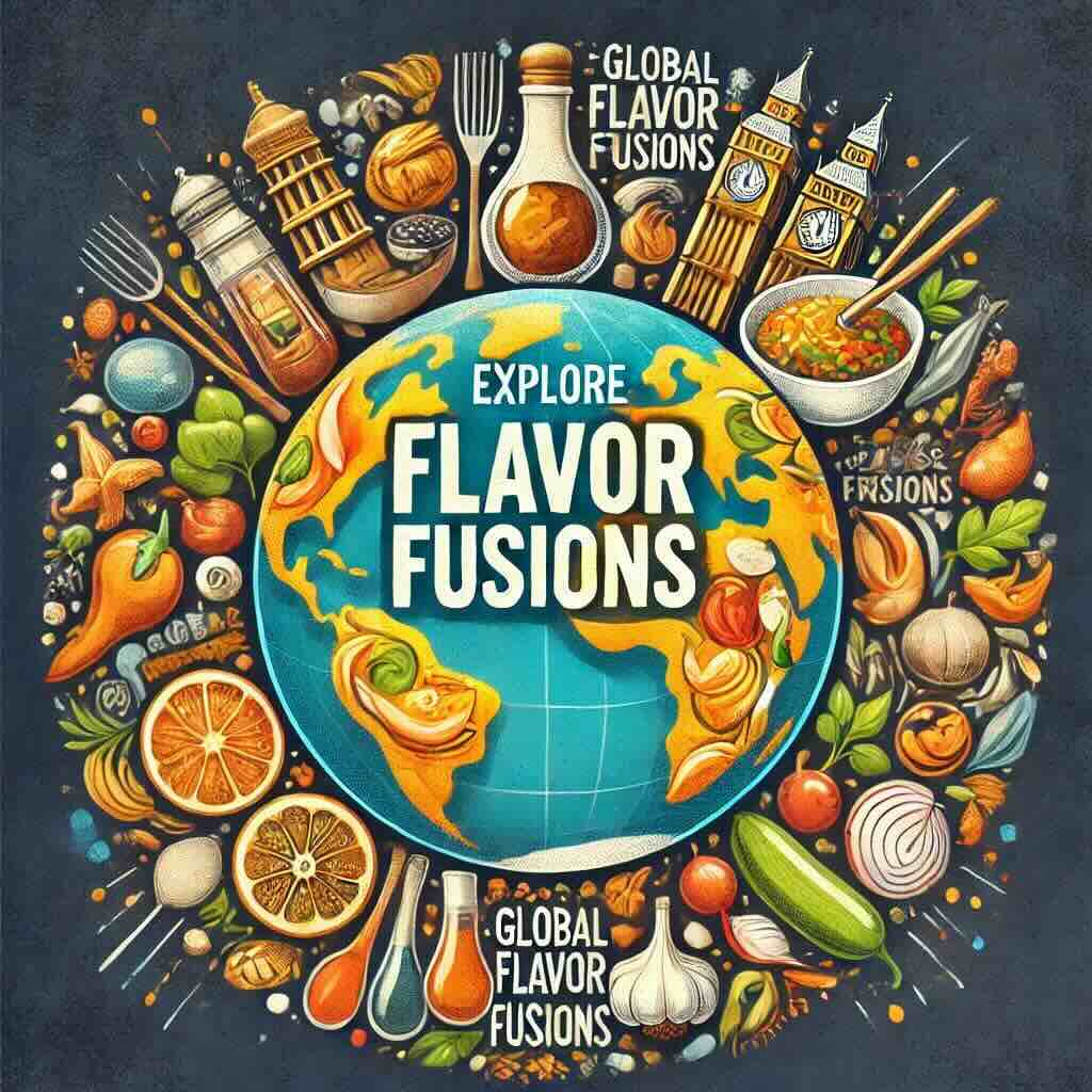 global flavor fusions-with-food-icons-and-bold-title