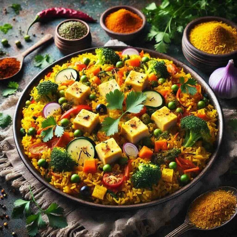 an image of the vibrant paella to highlight the dish's appeal